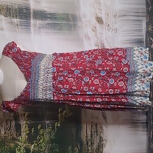 New with tags! Fashion Kojooin Womens 2XL vibrant floral boho midi dress